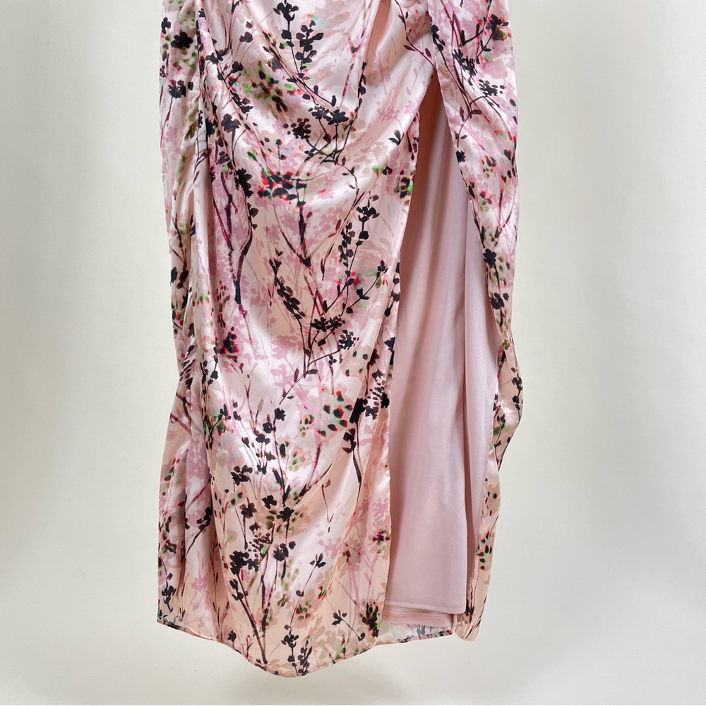 Katie May Pink and Brown Ruched Strapless Gown - Picture 10 of 13